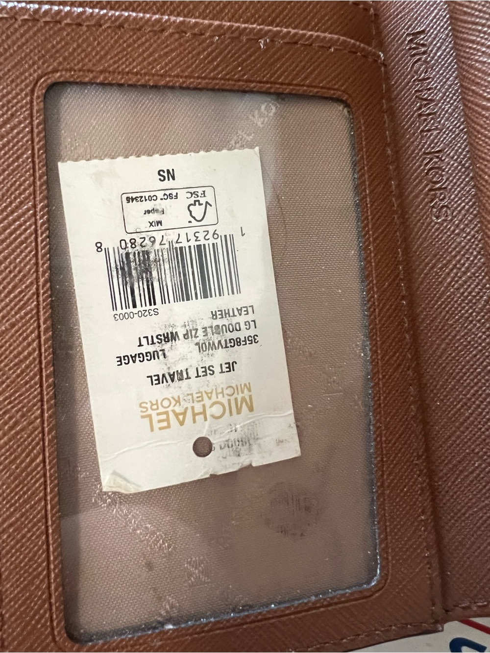 Michael Kors Jet Set Travel Brown Large Double Zip Wristlet Wallet Leather - Picture 10 of 14